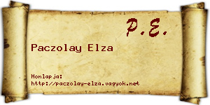 Paczolay Elza névjegykártya