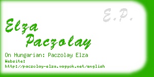 elza paczolay business card